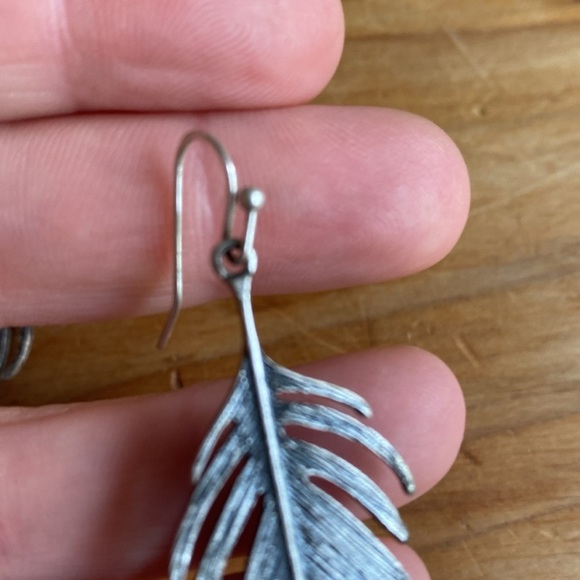 Feather earrings metal - Picture 3 of 5